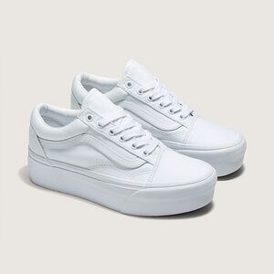 Vans Women's All-White Platform Sneakers